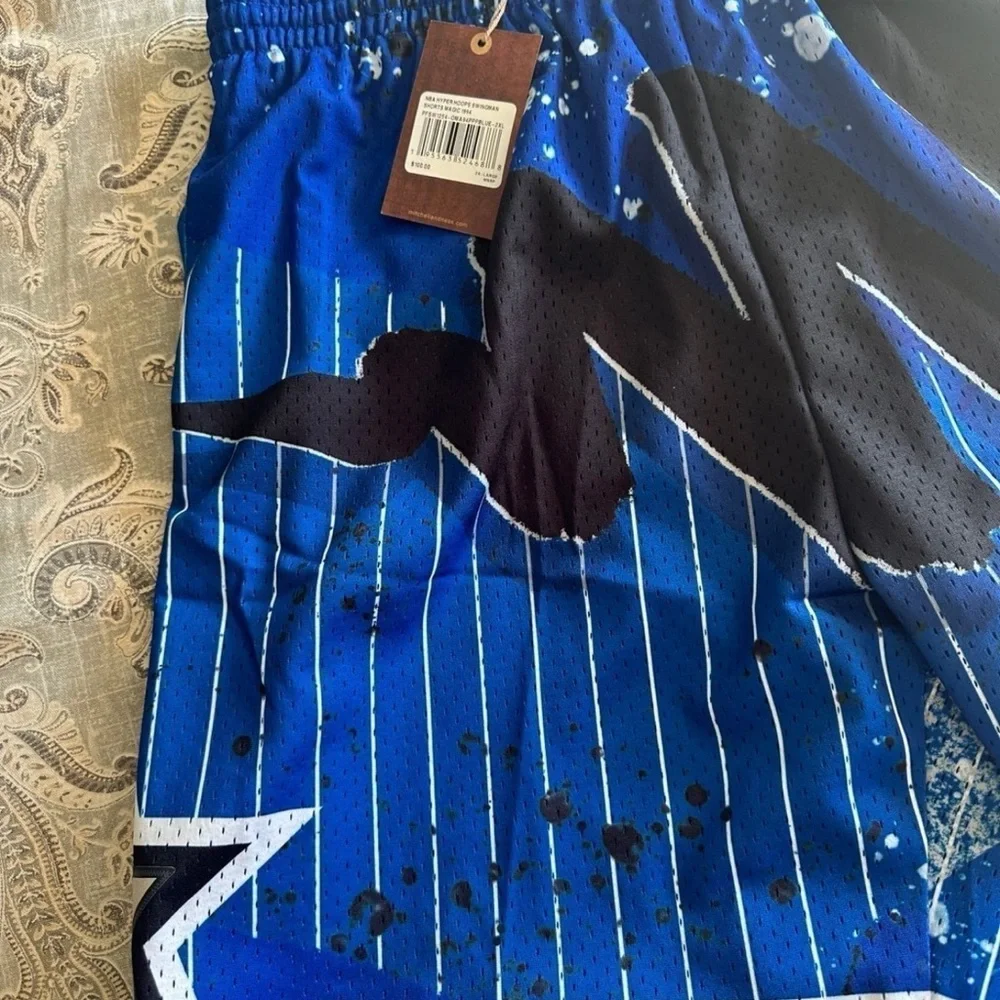 Mitchell & Ness Blue NBA Orlando Magic 1994-95 Hyper Hoops Swingman Shorts 2XL - Picture 8 of 8